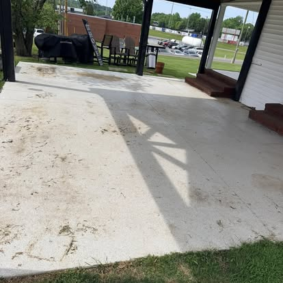 Before — Concrete patio pressure wash